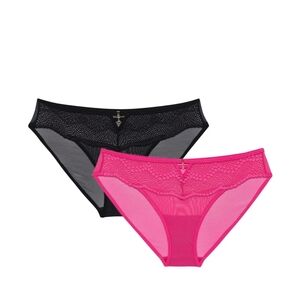 Adored by Adore Me Women’s Morgan Lace and Mesh Bikini Underwear 2-Pack Sizes3x